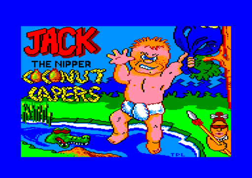 Jack The Nipper II: In Coconut Capers title screen for Amstrad CPC